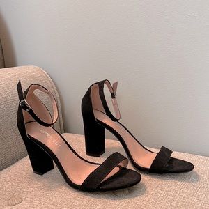 Madden Girl black ankle strap block heels. Size 7.5